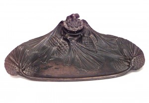 French art nouveau bronze inkwell 1
