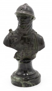 French victorian bronze soldier bust