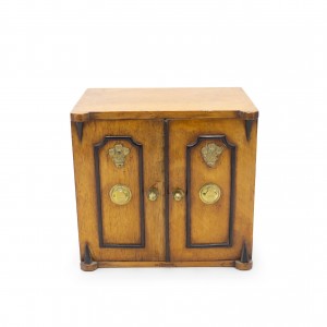 English regency oak jewelry cabinet