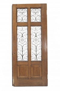 Italian renaissance oak and copper filigree door