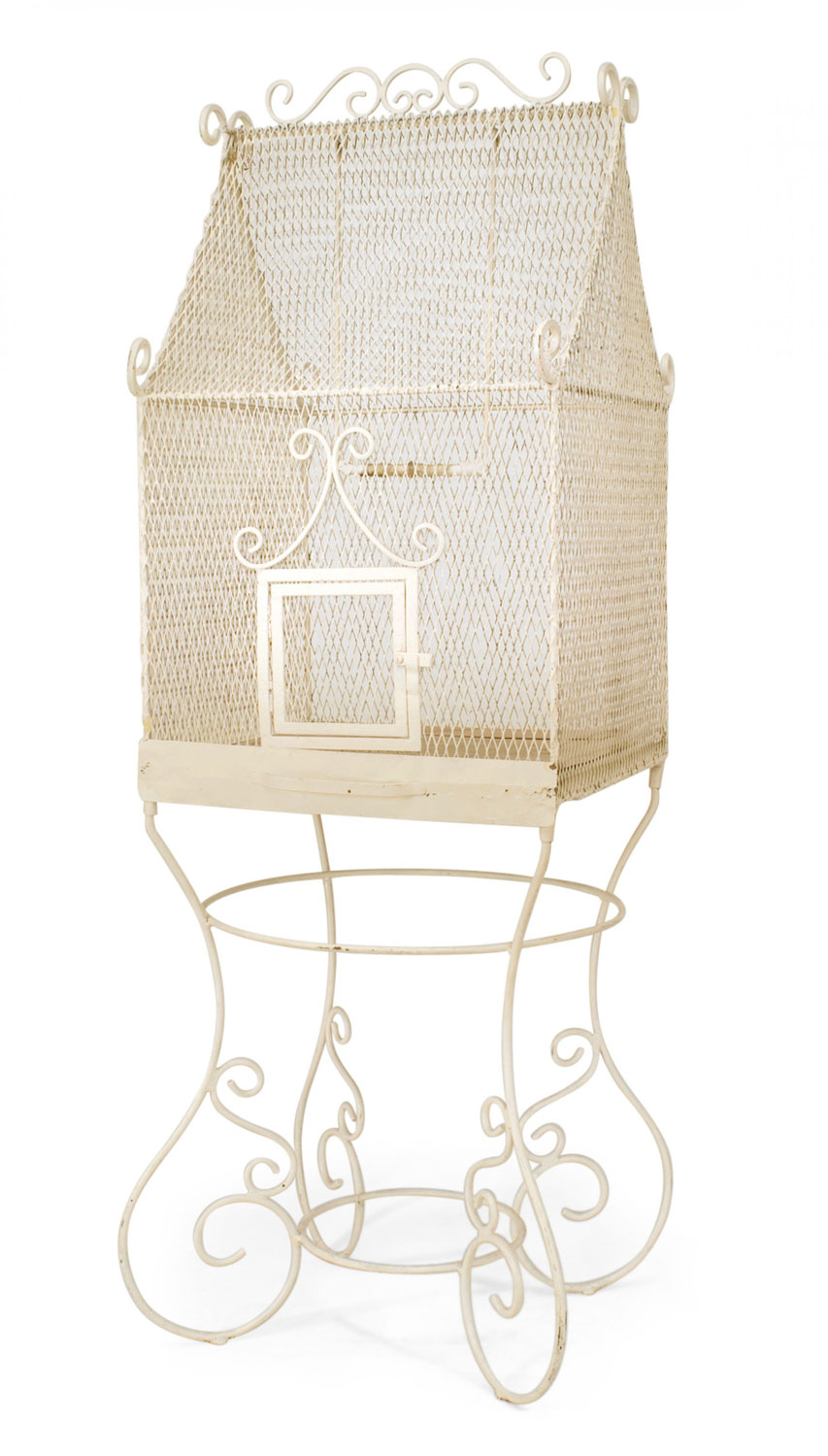 American victorian white bird cage