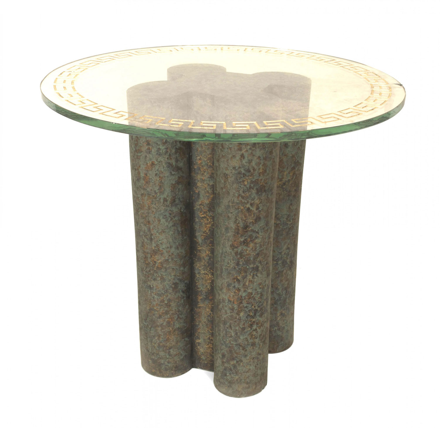 American post war green marbleized terra cotta end table