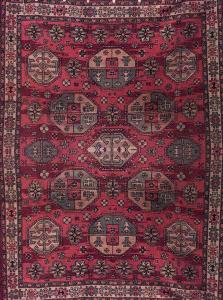 Persian maroon and blue wool rug