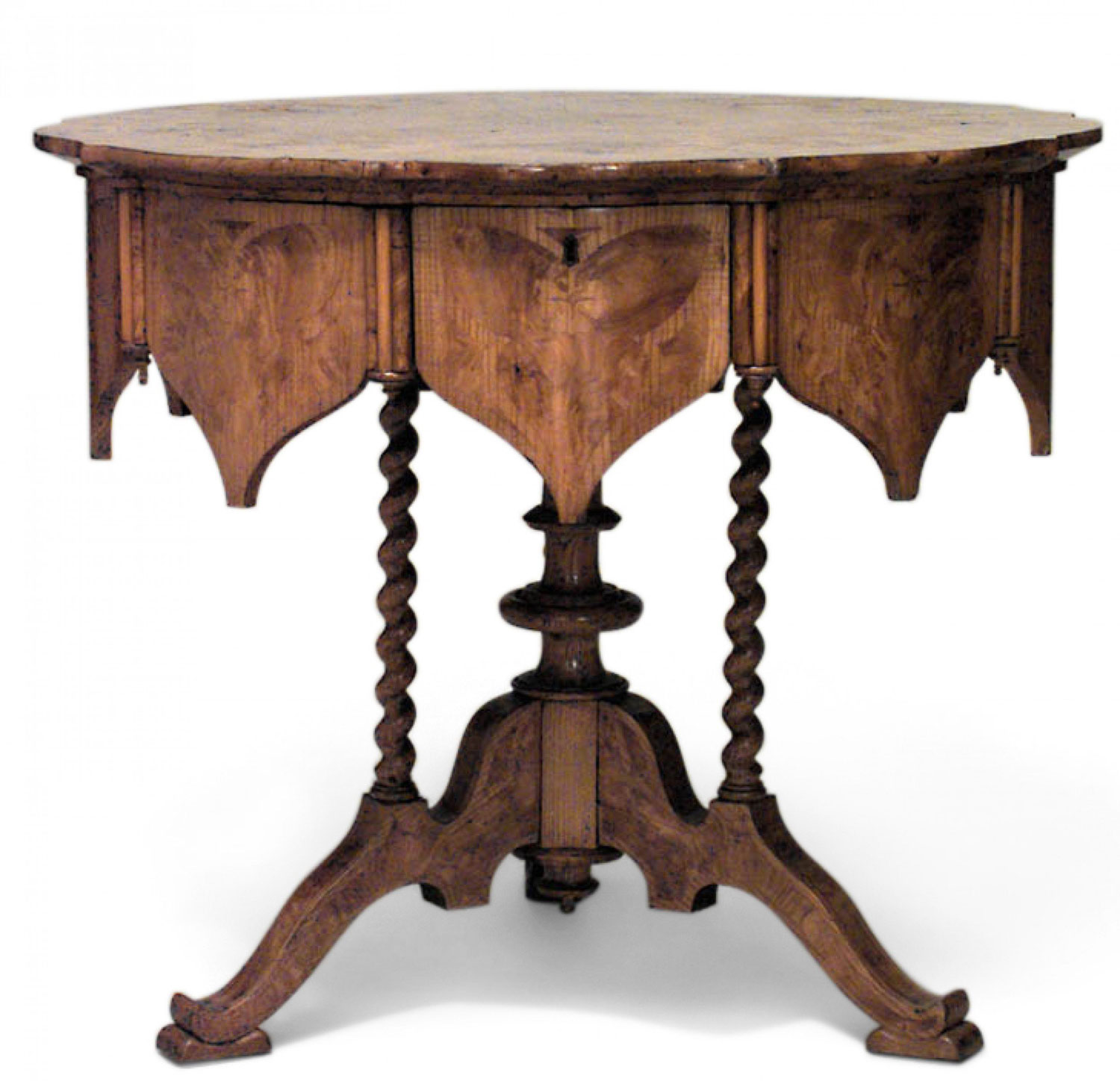 Austrian biedermeier burl ash center table 1