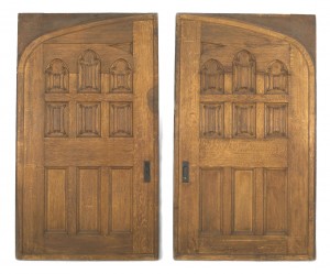 English victorian gothic oak doors