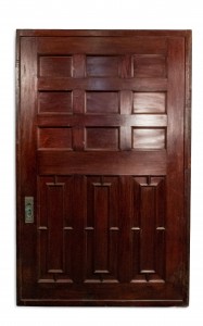 English victorian gothic oak and mahogany doors