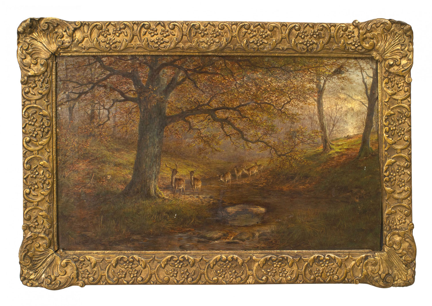 American victorian deer oil painting 1