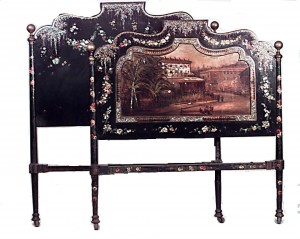 English victorian papier mache full size bed