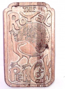 English country carved royal peacock wall plaque