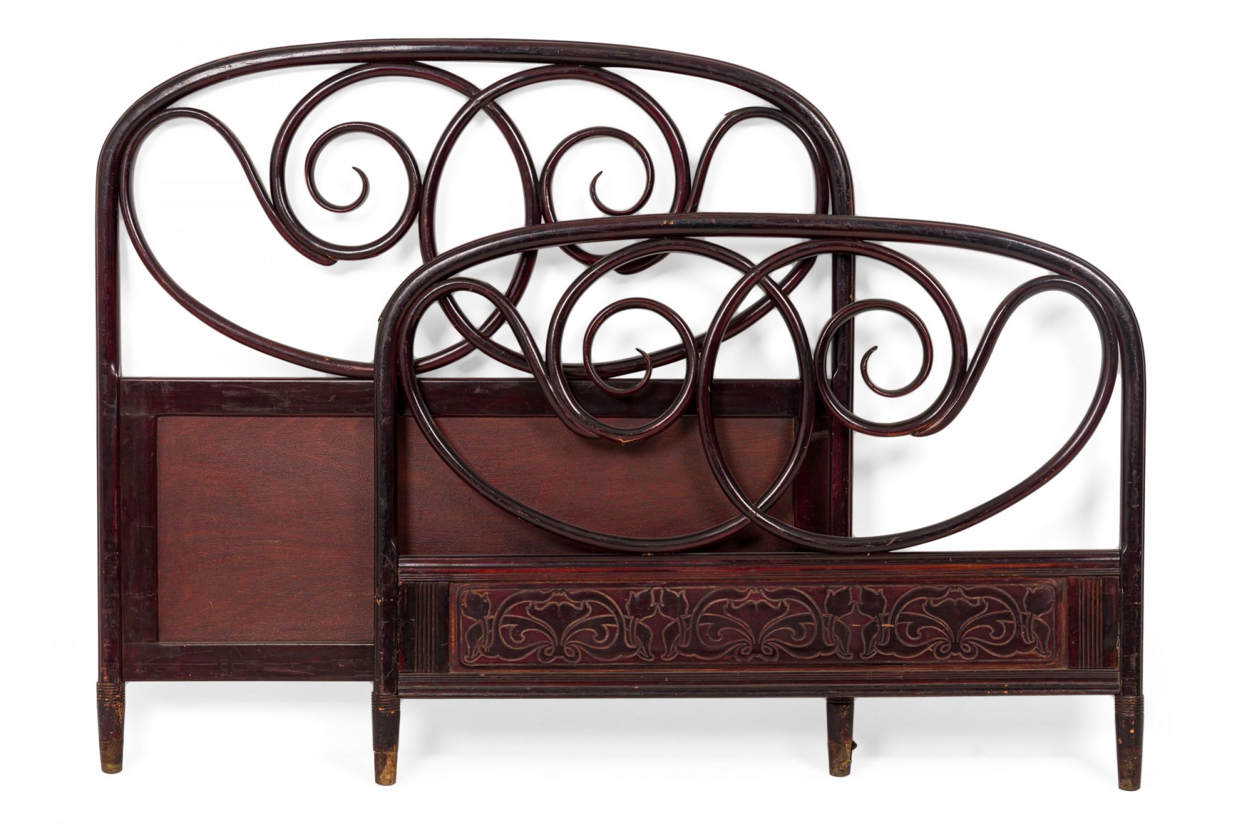 Bentwood mahogany twin bed