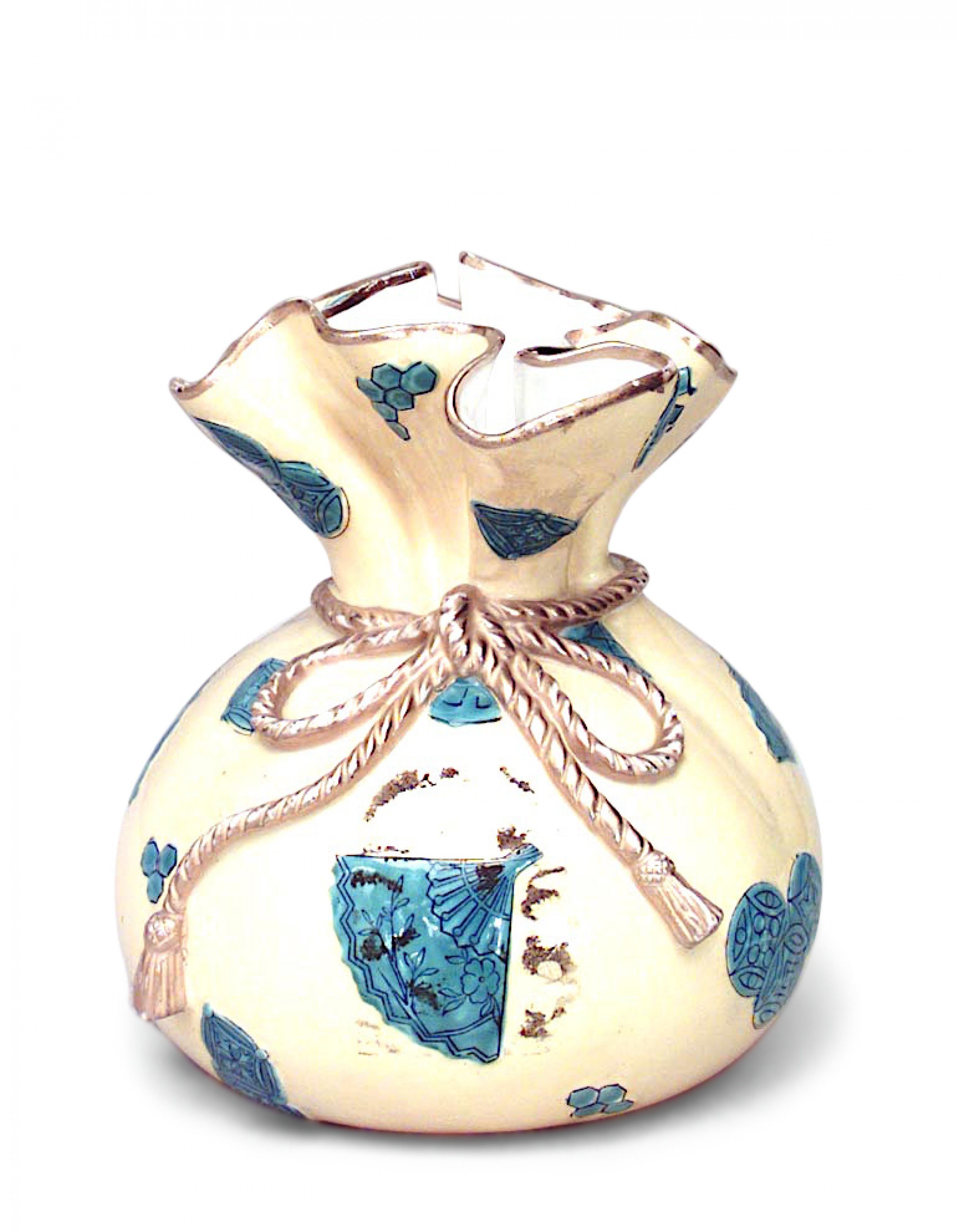 English victorian royal worcester porcelain pouch vase