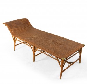 American victorian natural wicker recamier