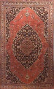 Persian kermanshaw red and blue wood rug 1