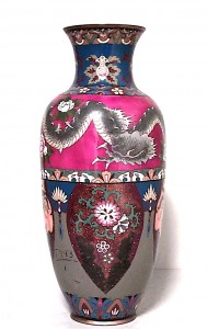 Chinese style cloisonne enamel vase