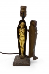 Austrian egyptian style bronze table lamp