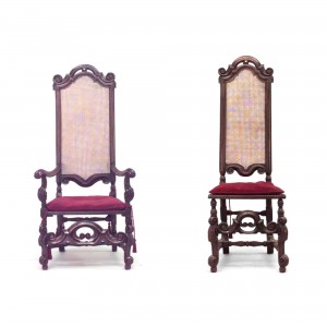 English jacobean walnut cane seat 1