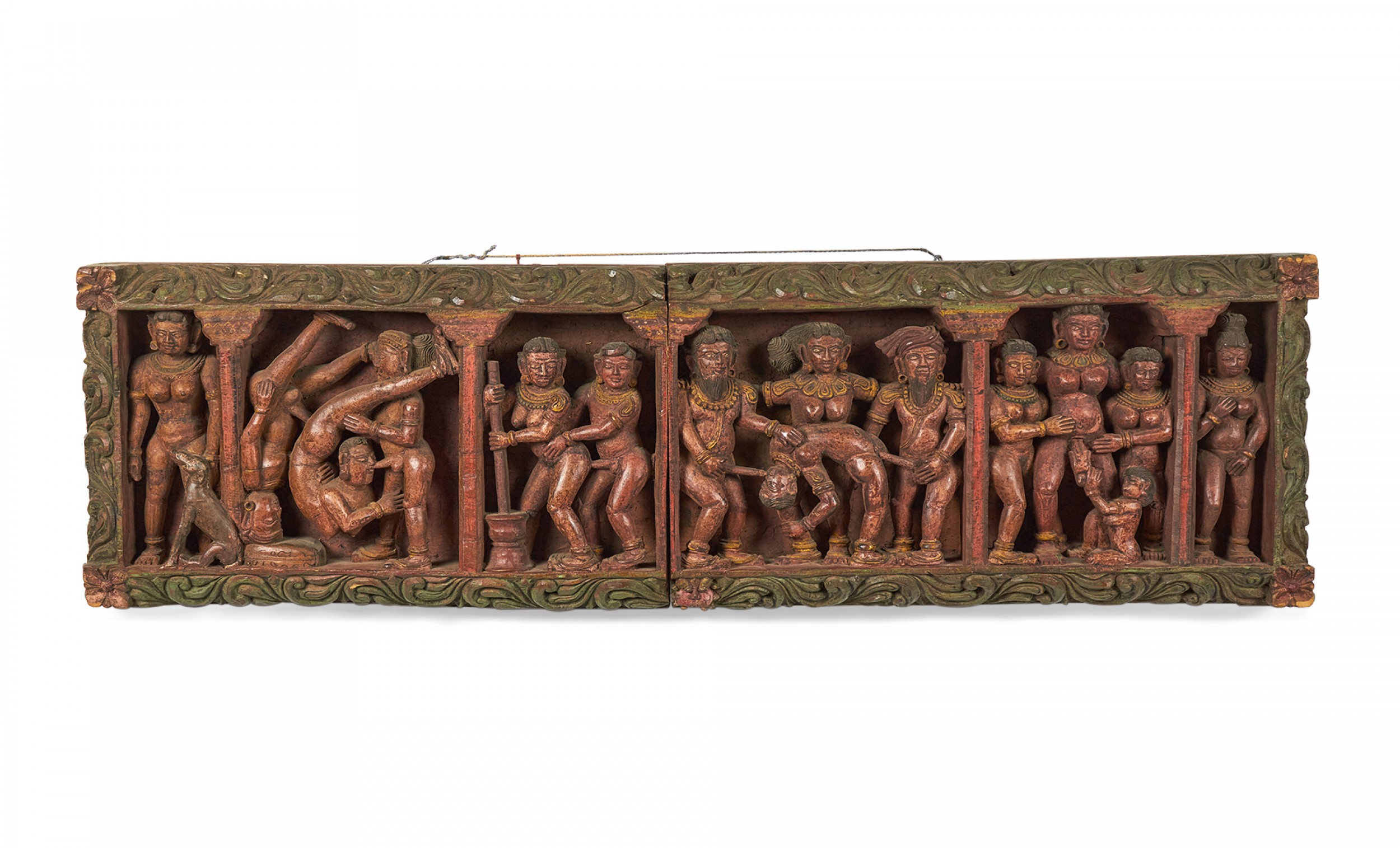 Indian carved erotic wall plaque