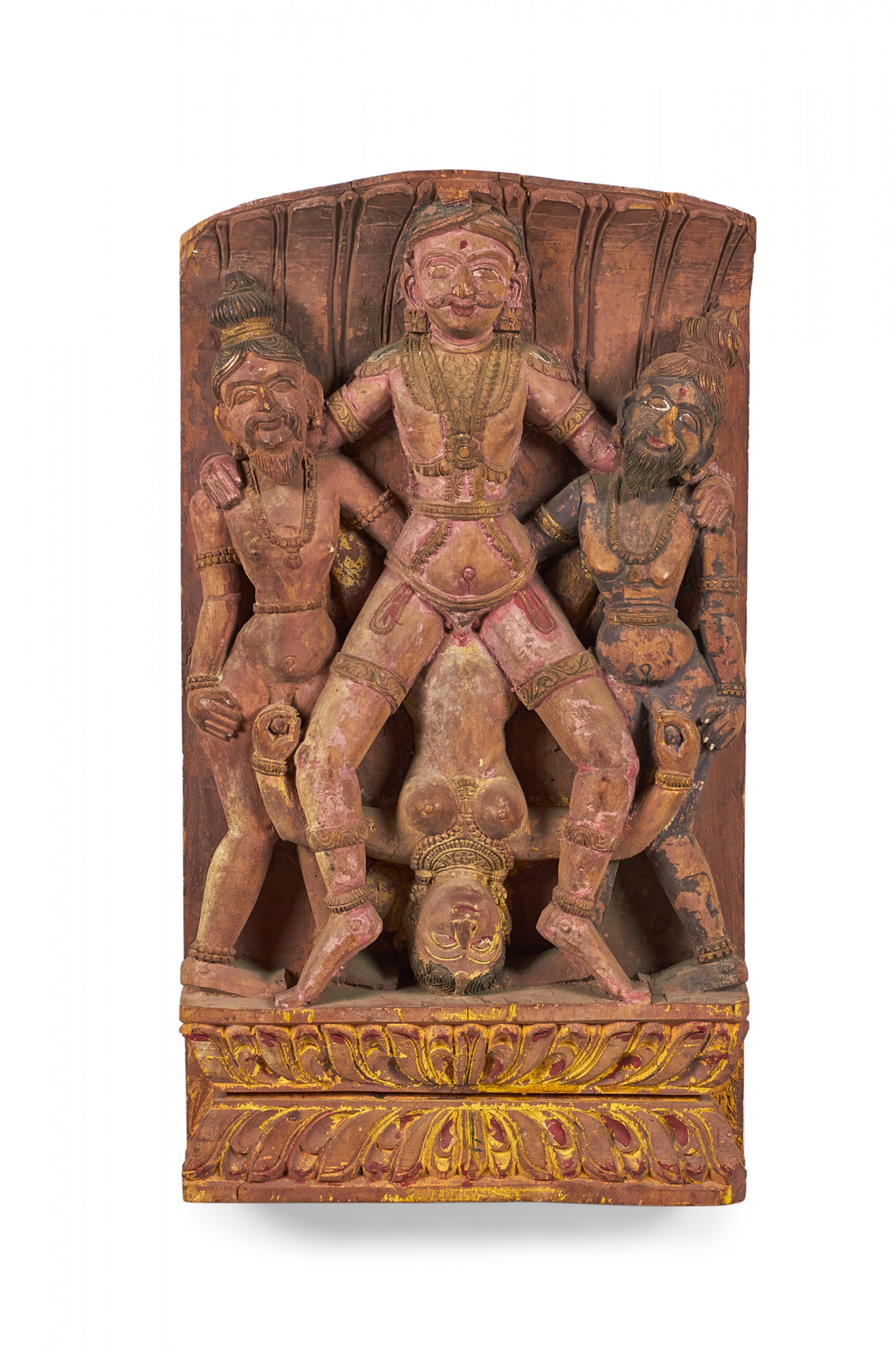 Indian erotic carved wall plaque