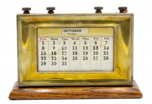 English victorian brass desk calendar 1