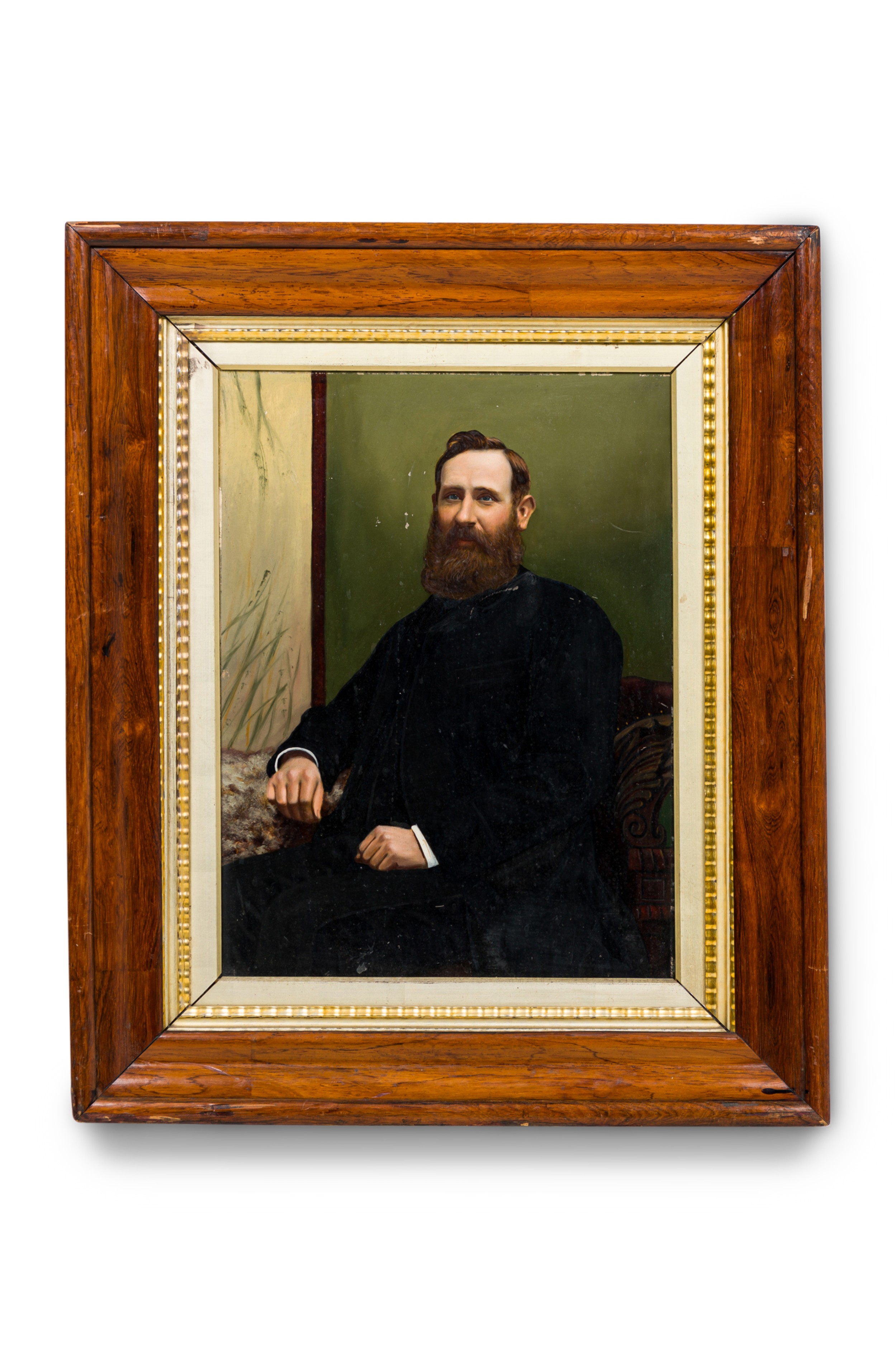 American victorian man wearing black portrait