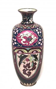 Chinese style cloisonne enamel bud vase
