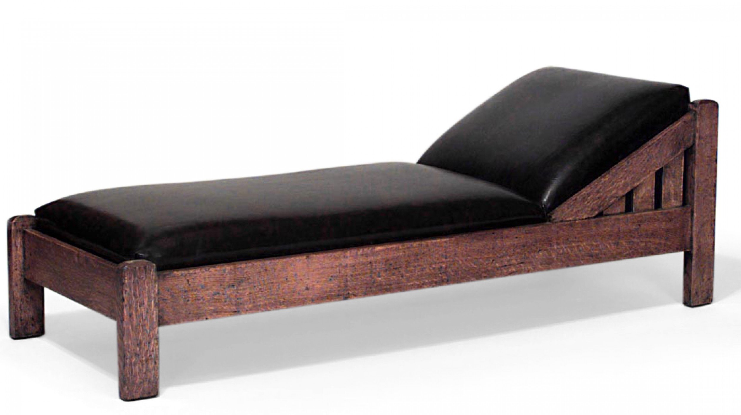 American mission brown leather chaise