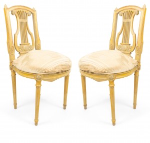 French louis xvi lyre side chairs