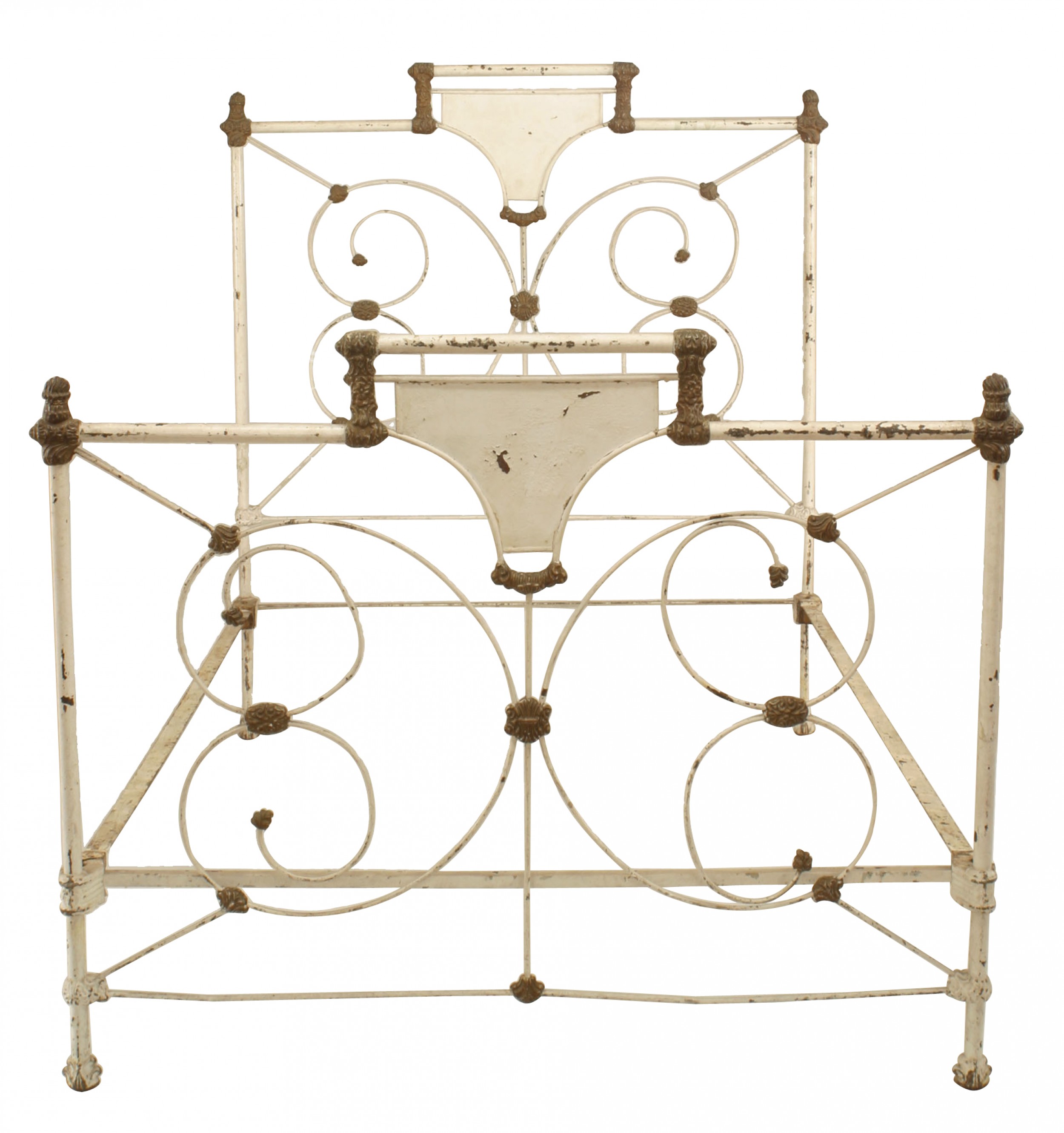 American victorian painted iron full size bed