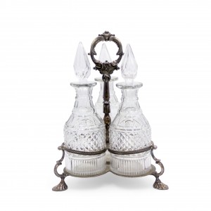 English victorian silver plate tantalus set