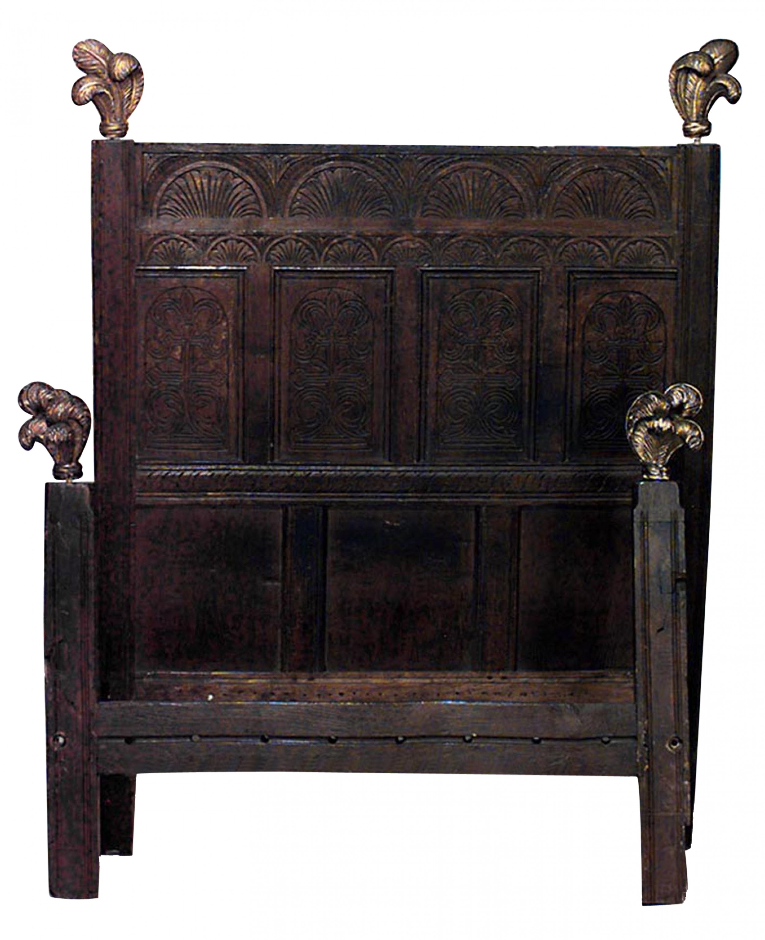 Italian renaissance walnut full size bed