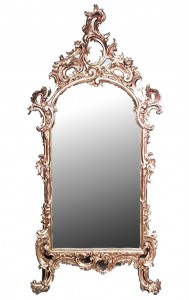 Italian rococo carved gilt filigree wall mirror