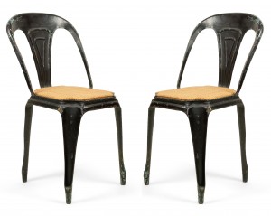 French art deco metal cafe side chairs 3
