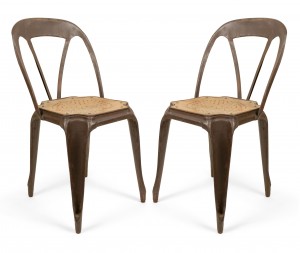 French art deco metal cafe side chairs 4
