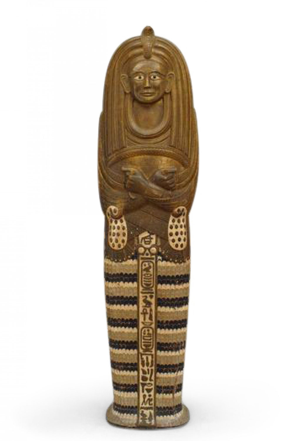 Egyptian carved sarcophagus figure
