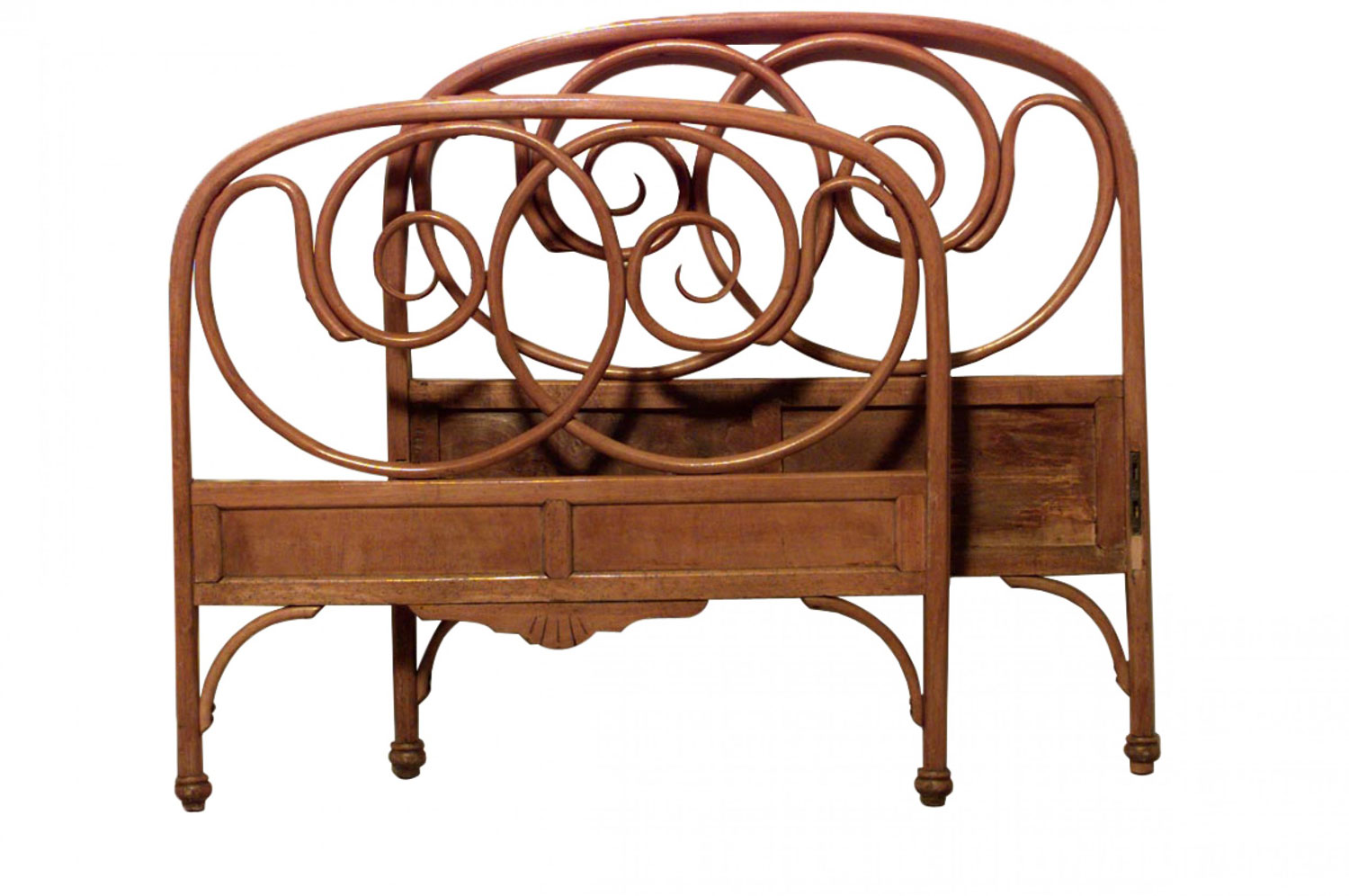 Bentwood Double Scroll beech twin bed 1