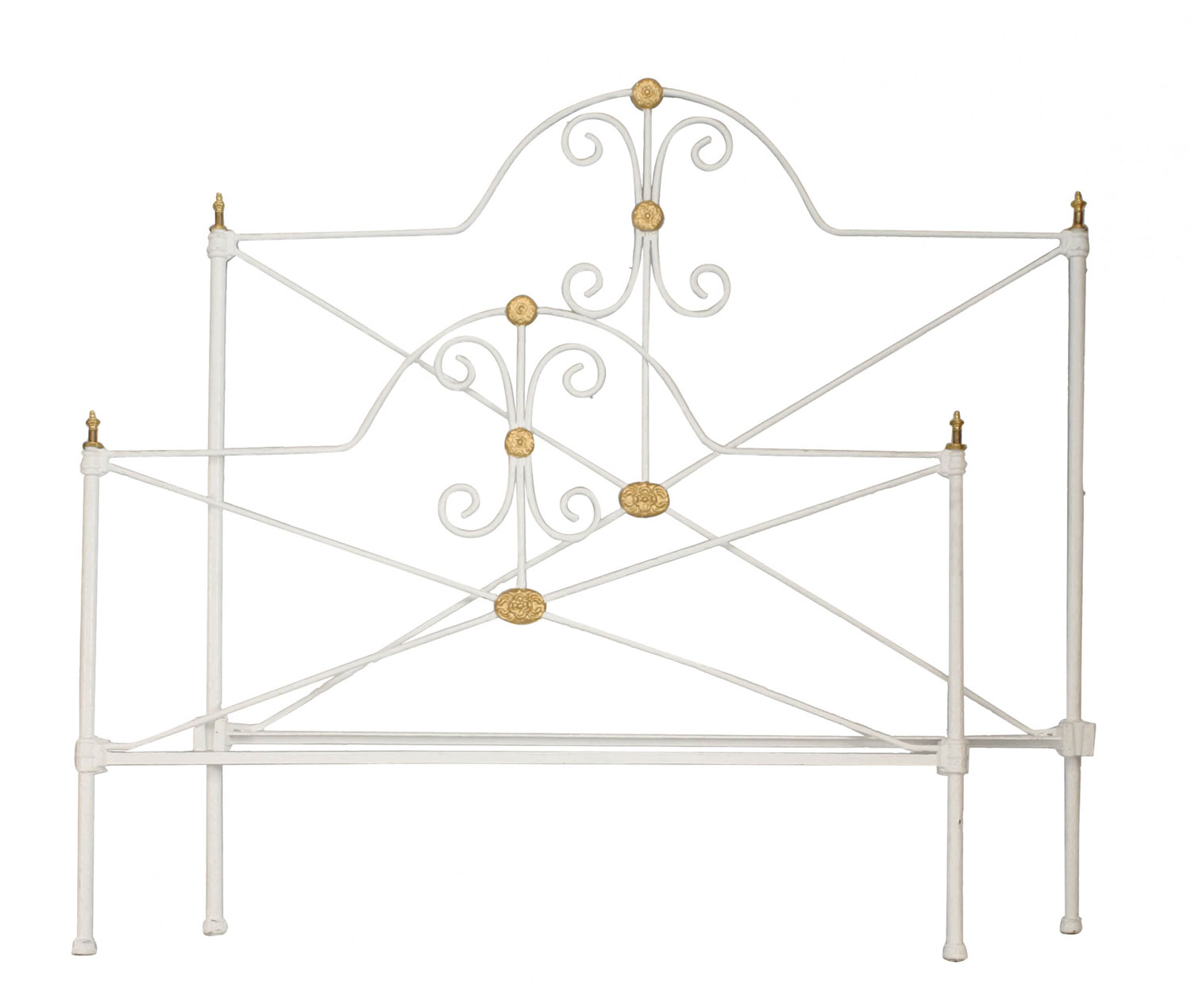 American victorian iron and brass full bed