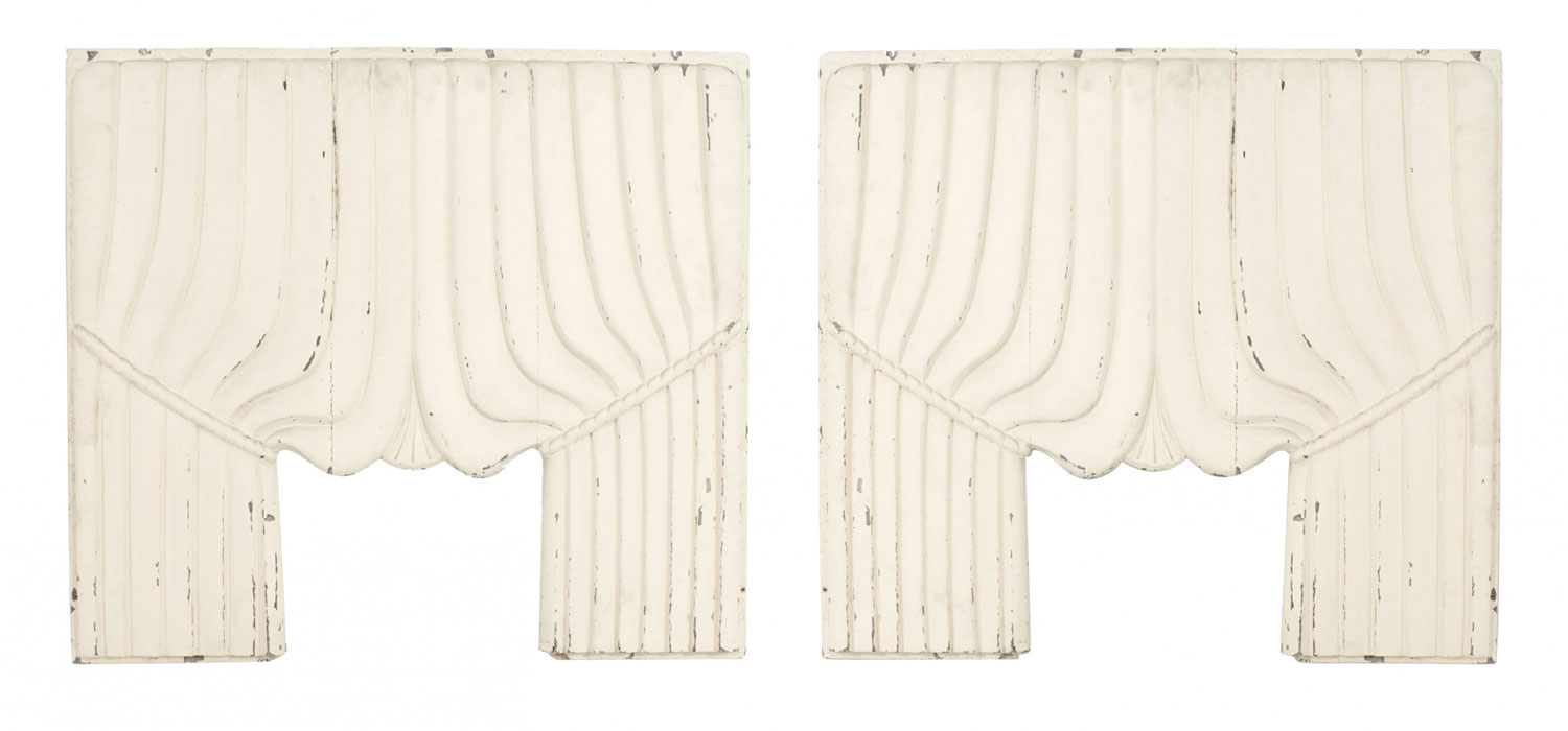 American victorian carved painted drapes