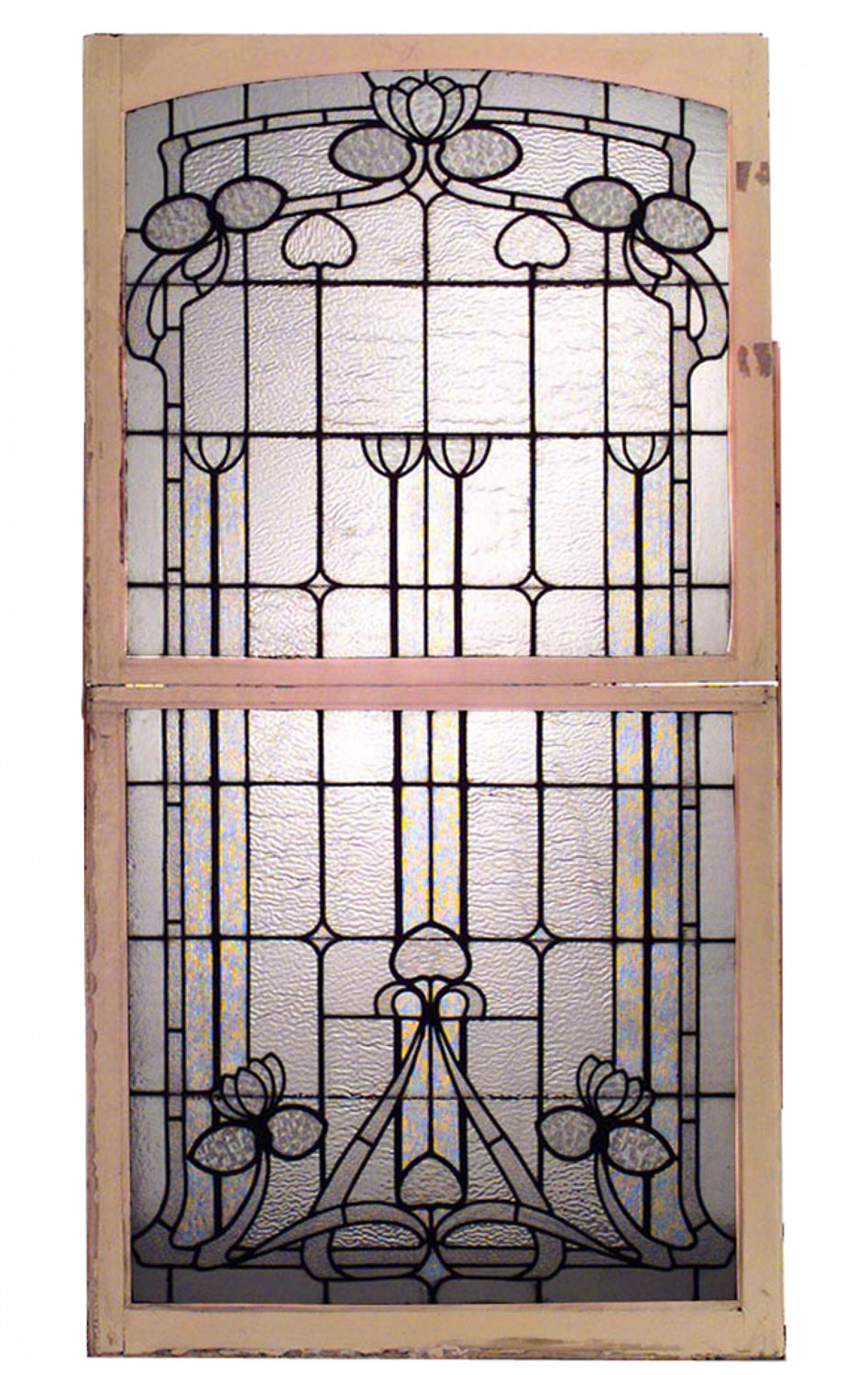 French art nouveau leaded glass window