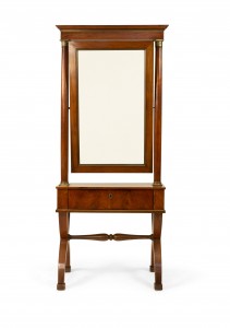 Biedermeier cherrywood cheval mirror