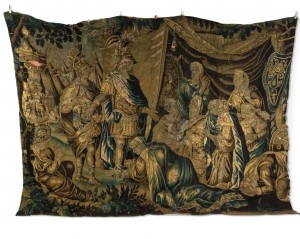 Belgian style woven tapestry of soldiers