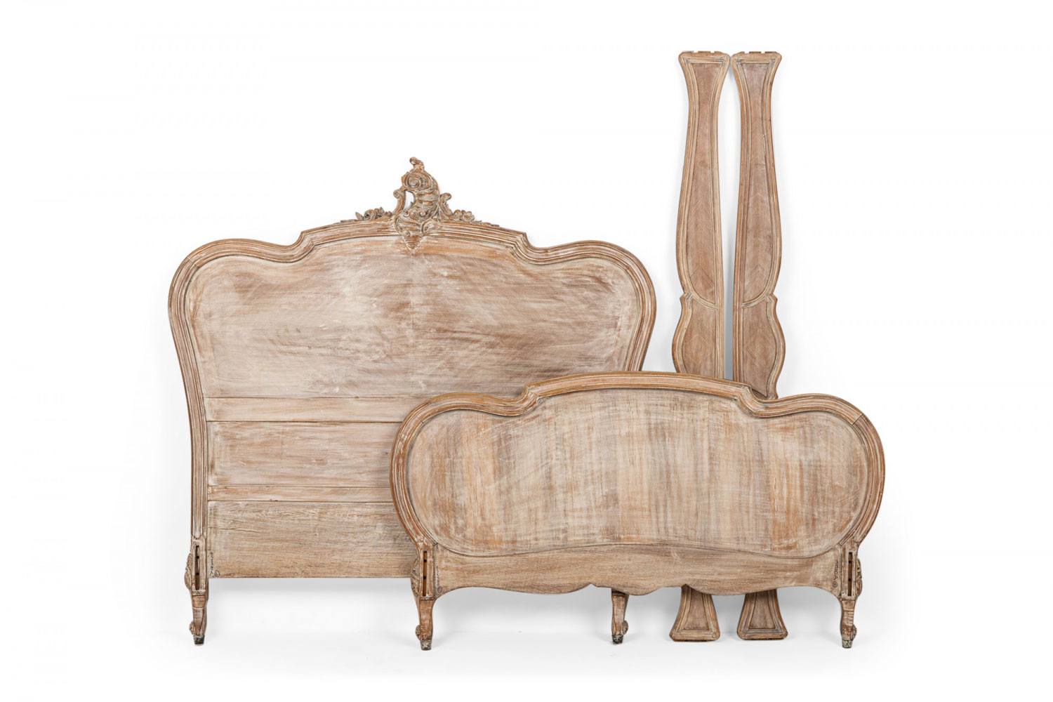 French louis xv provincial bleached full bed 1