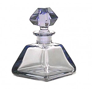 French art deco blue crystal perfume bottle
