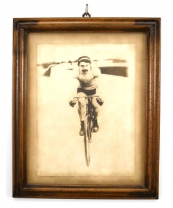 Racing bicyclist photograph