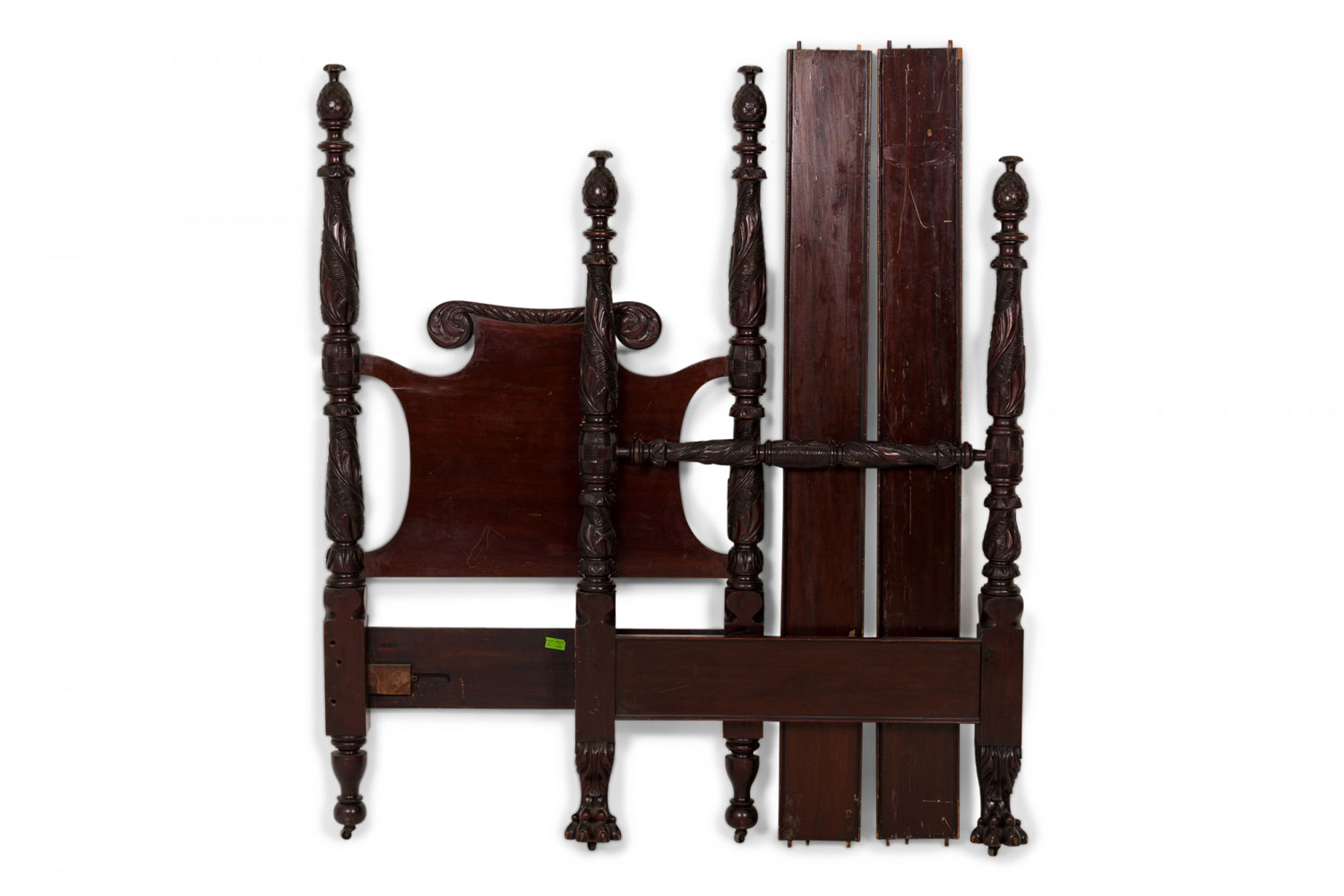 American empire mahogany 4 post twin bed