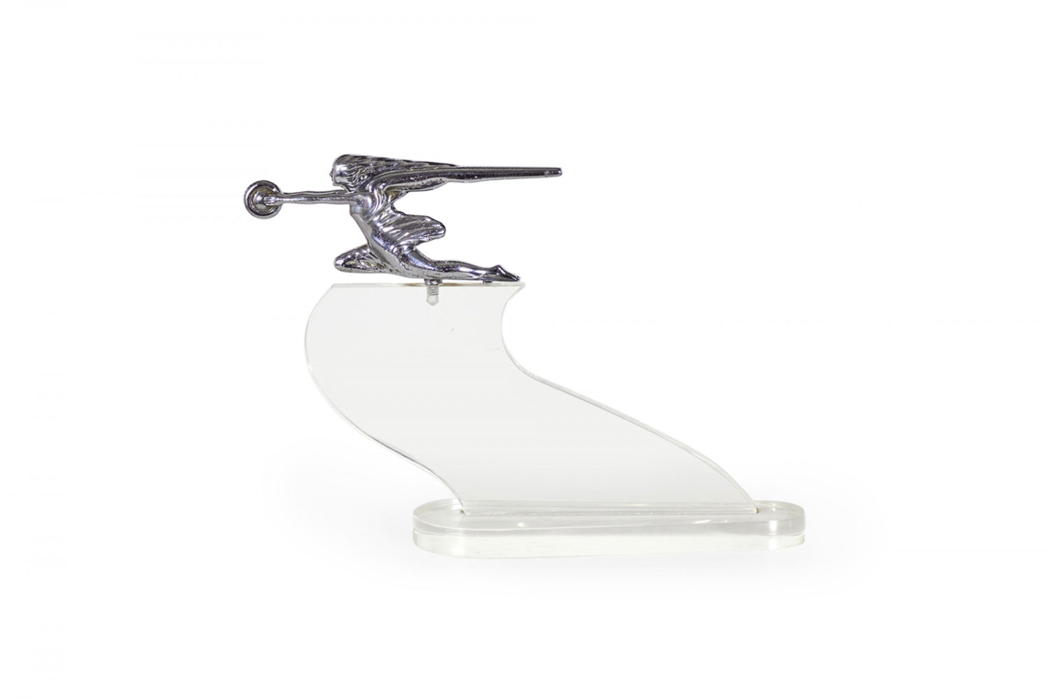 Art deco chrome hood woman ornament