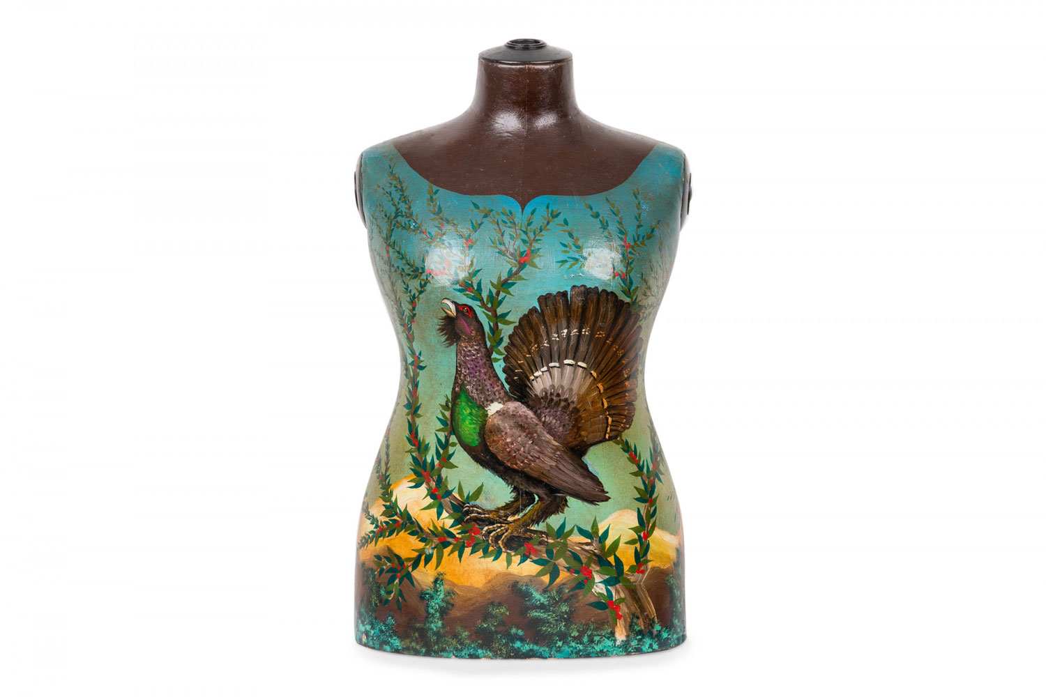 French victorian turkey and crow mannequin