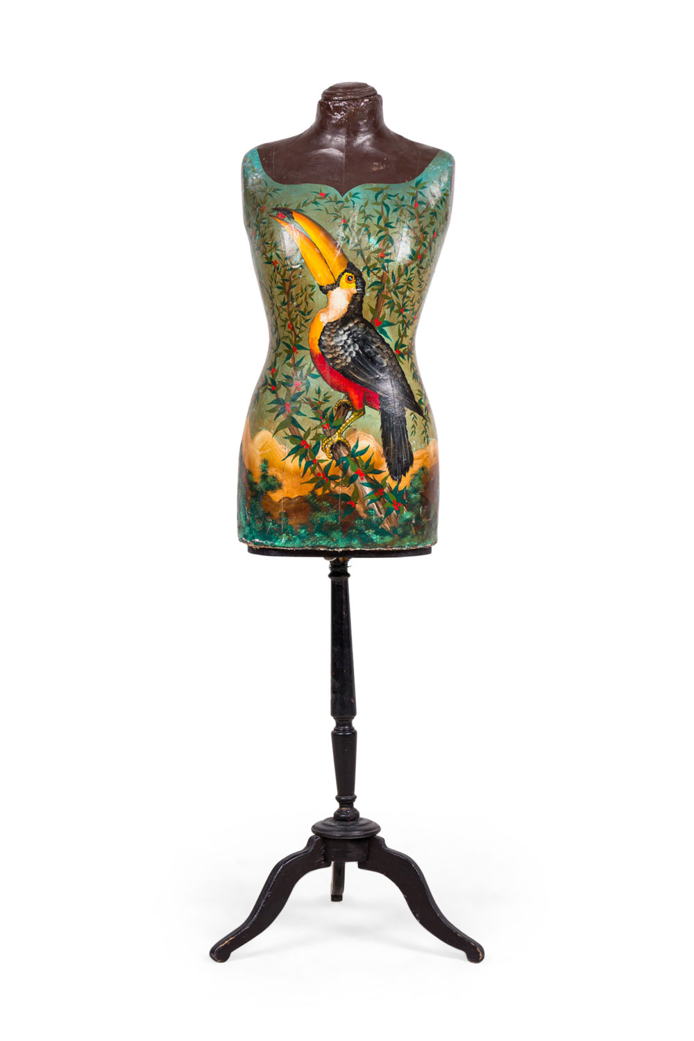 French victorian toucan painted mannequin