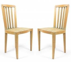 French art deco bleached side chairs