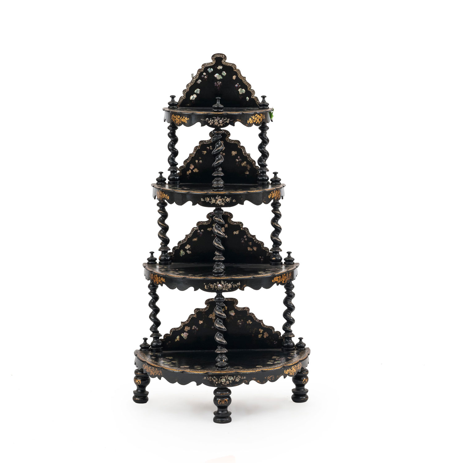 English victorian papier mache etagere