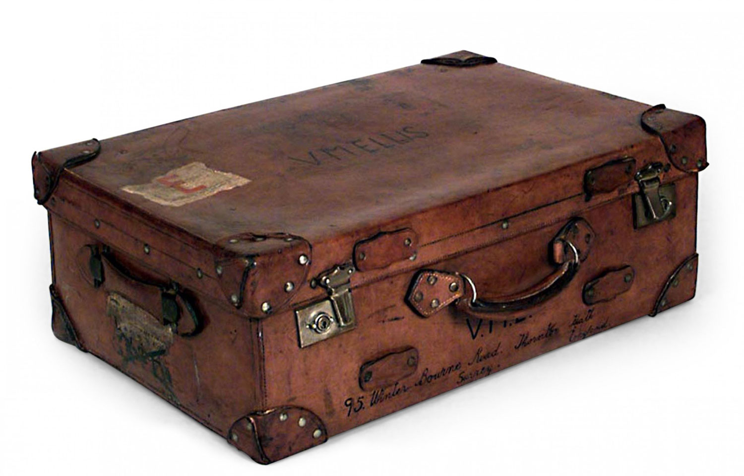 English brown leather valise 15